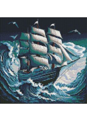 Алмазна мозаїка Ідейка - Шторм на морі 40х40см (АМО7720) 1023274 фото