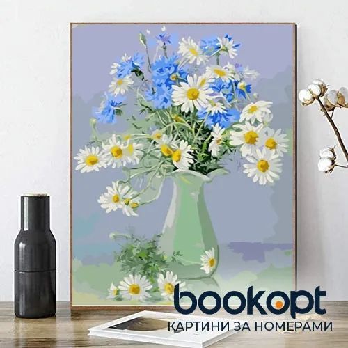 Картина по номерах Bookopt Ромашки та волошки 40х50 (ВК1160) 1004568 фото