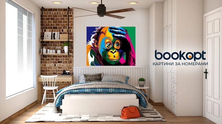 Картина по номерах Bookopt Мавпеня 40х50 (ВК1316) 1010975 фото