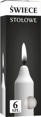 Набір свічок столових Bispol s1-66 Білі (6 шт.) 1017056 фото