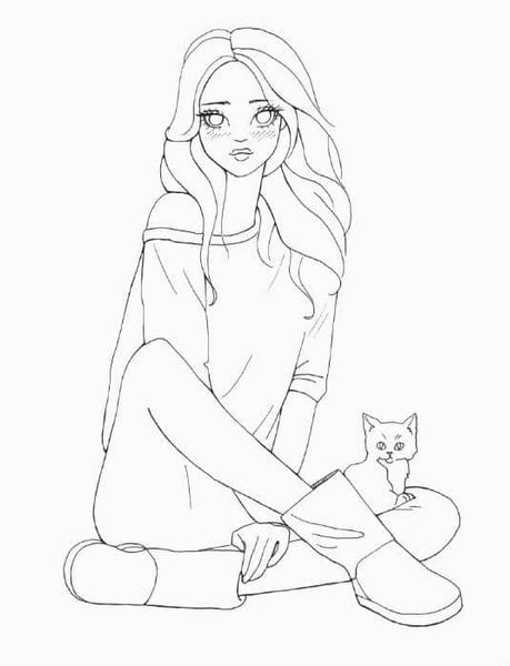 Розмальовка #girls#fashion#cats 162447 фото
