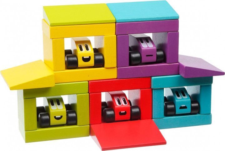 Дерев'яний конструктор Cubika Кольорові гонки (14859) 1006832 фото