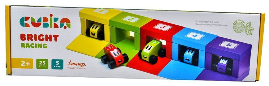 Дерев'яний конструктор Cubika Кольорові гонки (14859) 1006832 фото