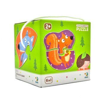 Пазл 2-3-4 елементи Лісові тварини. Коробка 12х12 171344 фото