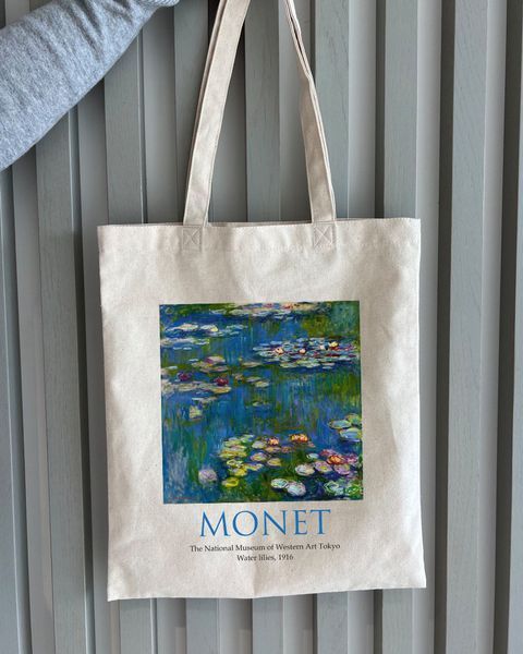 Екошопер Bookopt MONET - Водяні лілії. Бежевий (ВК4063) 1023256 фото
