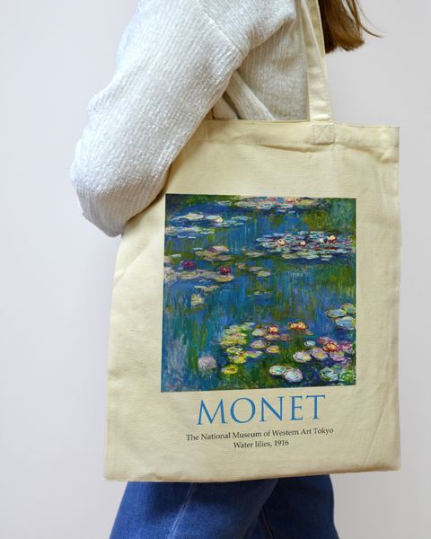 Екошопер Bookopt MONET - Водяні лілії. Бежевий (ВК4063) 1023256 фото