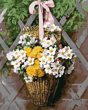 Картина за номерами Ідейка Плетений кошик з квітами 40х50 (КНО2097) 1019466 фото