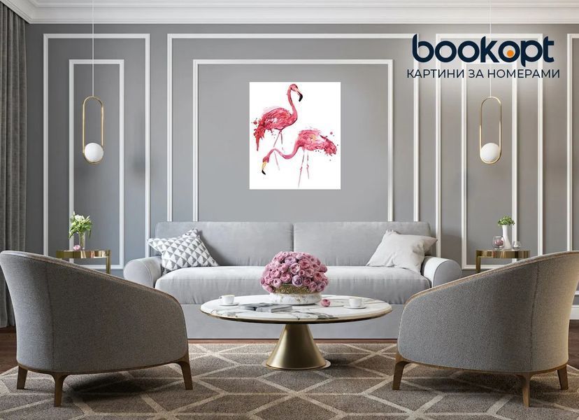 Картина по номерах Bookopt Два фламінго 40х50 (ВК2238) 1011449 фото