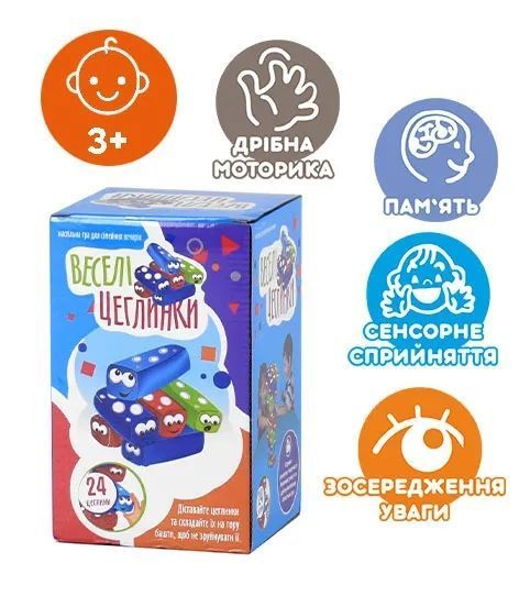 Настільна гра Веселі Цеглинки UKB-B 0040 (24) Fun Game 24 деталі, українською мовою, в коробці (96256) 1012947 фото