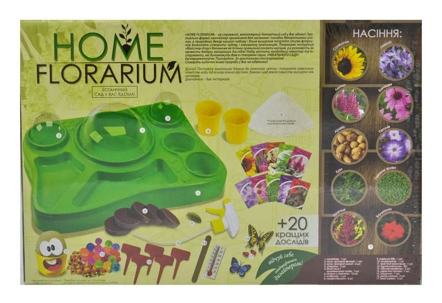 Home Florarium. Безпечний освітній набір для вирощування рослин (коробка 34х23) 167269 фото