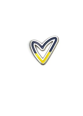 Пін (значок) Bookopt Серце (синьо-жовте) 1020778 фото
