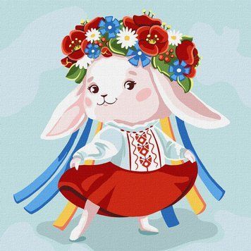 Розпис по номерах Зайка - україночка 30х30см (КНО2401) 1017108 фото