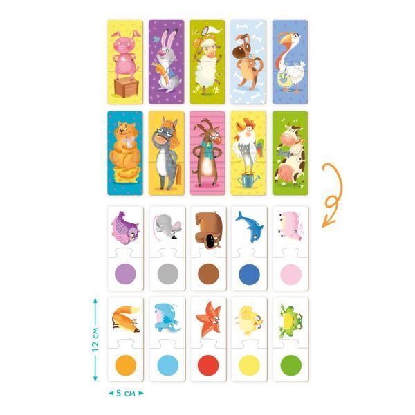 Пазл та гра Кольорові тваринки Dodo toys 1005051 фото
