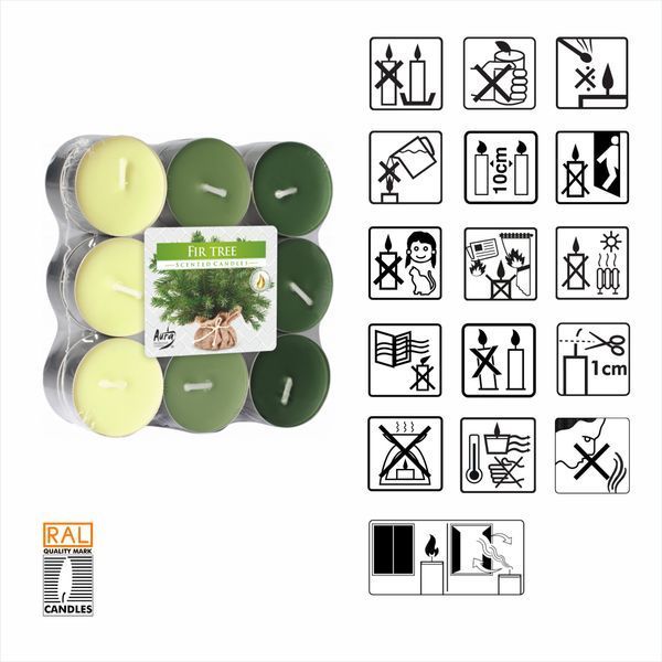 Набір свічок Bispol 18 штук з запахом: Ялина (P15-18-273) 1016333 фото