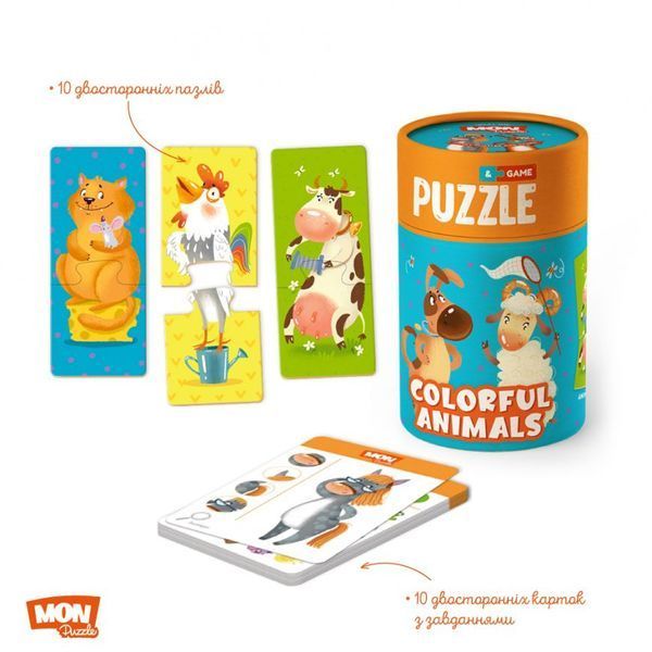 Пазл та гра Кольорові тваринки Dodo toys 1005051 фото
