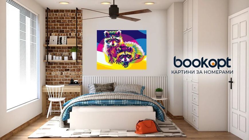 Картина по номерах Bookopt Єноти поп-арт 40х50 (ВК2201) 1011404 фото