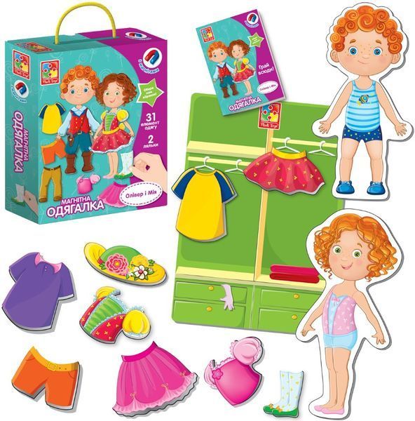 Гра настільна Vladi Toys магнітна одягалка. Олівер і Мія (VT3702-12) 1022875 фото