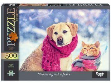 Пазли Danko Toys 500 елементів, Winter day with a friend (C500-14-08) 1012964 фото
