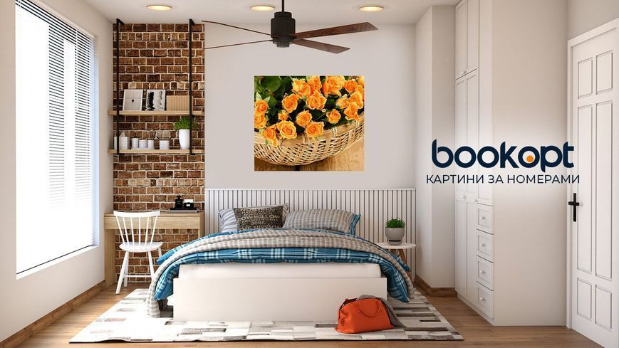 Картина по номерах Bookopt Троянди в корзині 40х50 (BK1222) 1004747 фото