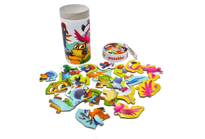 Пазл 5 в 1 Пташки 25 елементів 14255 в тубусі Puzzlika 173481 фото