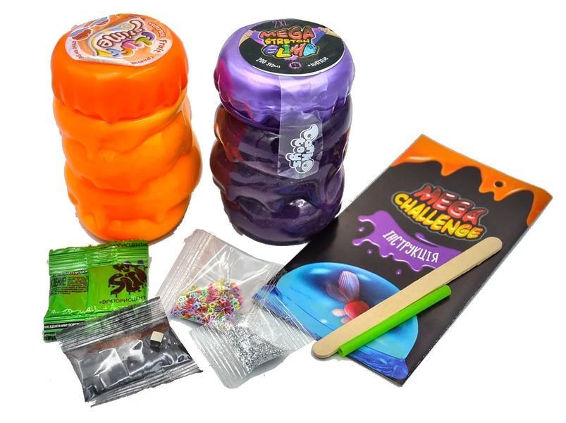 В'язка маса 2в1 Mega challenge Slime (20 challenges) 2 баночки (FLS-03-01U) 1001920 фото