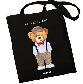 Екошопер Bookopt Teddy Bear - Be Excellent чорний (ВК4057) 1022899 фото