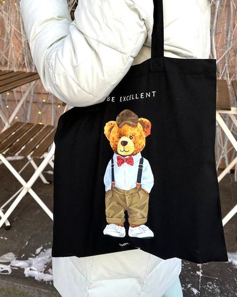 Екошопер Bookopt Teddy Bear - Be Excellent чорний (ВК4057) 1022899 фото