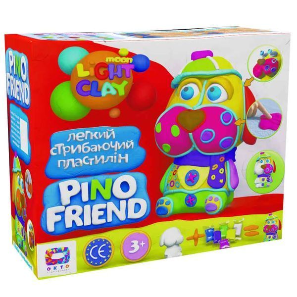 Набір легкого стрибаючого пластиліну Pino Friend Фред ТМ Moon light clay 70035 +Сюрприз 1004921 фото