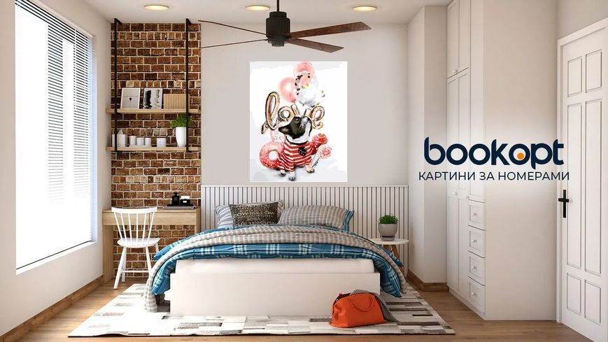 Картина по номерах Bookopt Замріяний мопс 40х50 (ВК2143) 1011257 фото