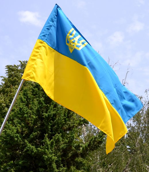 Прапор України з тризубом, габардин 90 х 135 см (BK3031) BK3031 фото