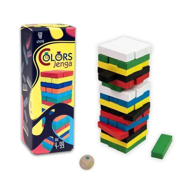 Настільна гра Strateg Дженга Colors Jenga 48 брусків (30717) 1019123 фото