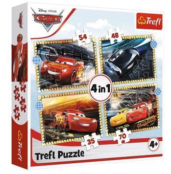 Пазли Trefl 4 у 1 &ndash; Тачки-3. На старт, увага, руш! / Disney Cars-3. 35,48,54,70 елементів (34608) 1013641 фото