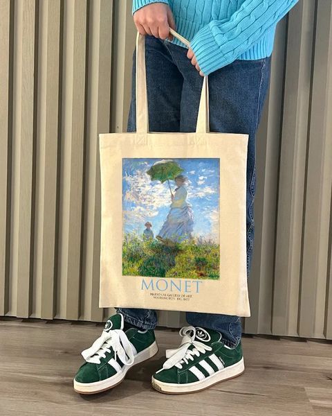 Екошопер BookOpt BK4087 MONET Жінка з парасолькою, бежевий BK4087 фото