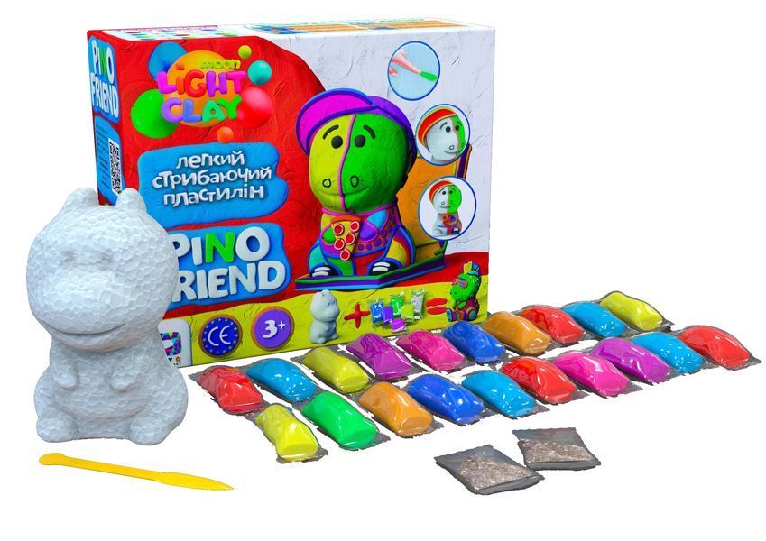Набір легкого стрибаючого пластиліну Pino Friend Дракончик РОККІ ТМ Moon light clay 70060 1006526 фото