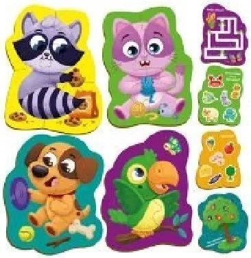Пазли максі Vladi Toys картонні з грою Малюк зможе 'Хатні улюбленці' VT1722-21 1019671 фото