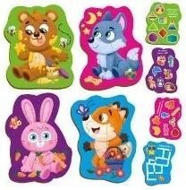 Пазли максі Vladi Toys картонні з грою Малюк зможе 'Лісові звірі' VT1722-22 1019672 фото