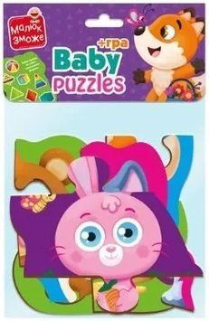Пазли максі Vladi Toys картонні з грою Малюк зможе 'Лісові звірі' VT1722-22 1019672 фото