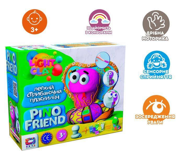 Набір легкого стрибаючого пластиліну Pino Friend Змійка ШЕЙК ТМ Moon light clay 70057 1006520 фото