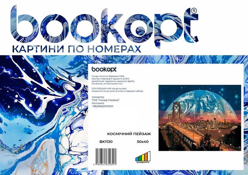 Картина по номерах Bookopt Космічний пейзаж 40х50 (BK1130) 1004524 фото