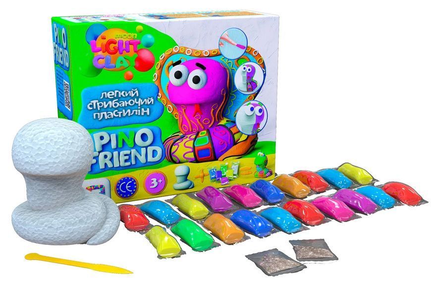 Набір легкого стрибаючого пластиліну Pino Friend Змійка ШЕЙК ТМ Moon light clay 70057 1006520 фото