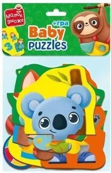 Пазли максі Vladi Toys картонні з грою Малюк зможе 'Тварини. Іграшки' VT1722-23 1019673 фото