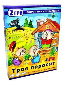 Збірка ігор 2 в 1 Троє поросят гра-бродилка + максі-пазл 1002632 фото