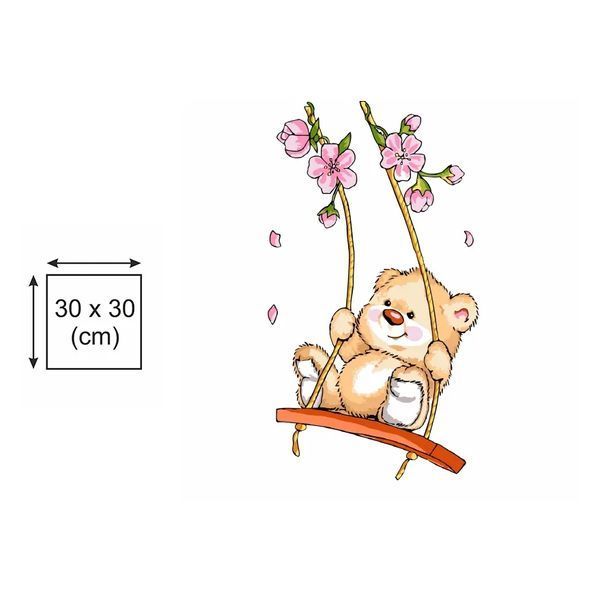 Картина по номерах Bookopt Ведмедик на качелі 30х30 (BK3019) 1011542 фото