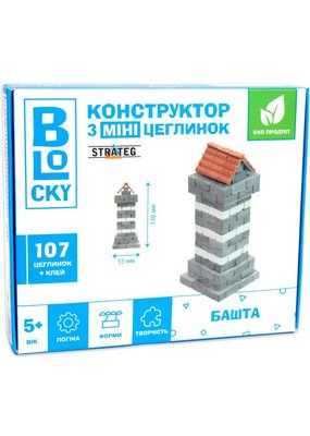 Будівельний набір для творчрсті з міні-цеглинок Strateg BLOCKY Башта (31022) 1023074 фото
