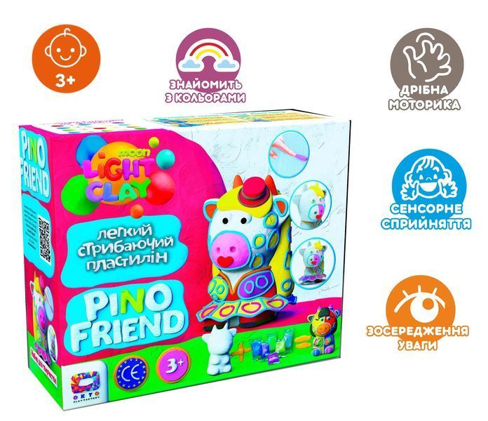 Набір легкого стрибаючого пластиліну Moon Light Clay Pino Friend Діді 70061 1006517 фото
