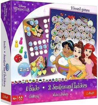 Настільна гра Trefl Лудо + Змії і Драбини 2 в 1: Принцеси Disney 1018087 фото