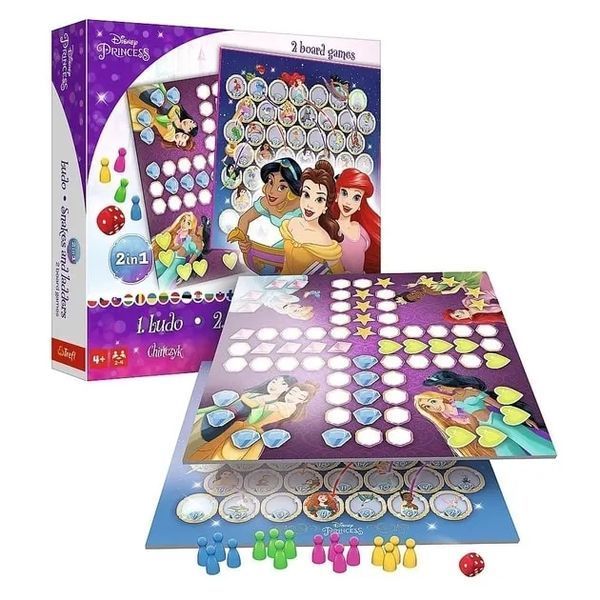 Настільна гра Trefl Лудо + Змії і Драбини 2 в 1: Принцеси Disney 1018087 фото