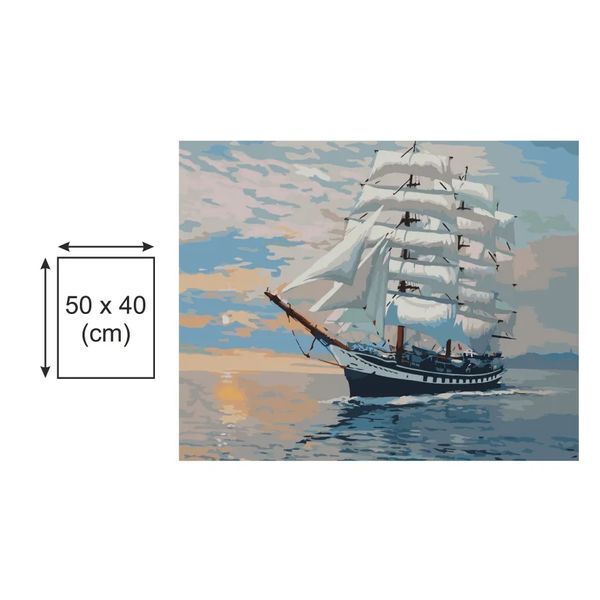 Картина по номерах Bookopt Магутній фрегат 40x50 (BK2236) 1011446 фото