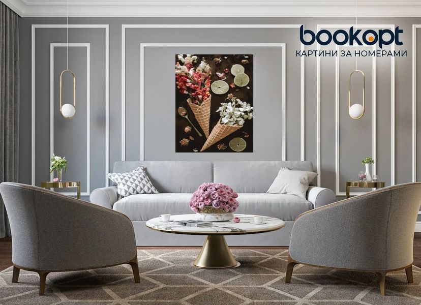 Картина по номерах Bookopt Квіткове морозиво 40х50 (BK1426) 1011568 фото