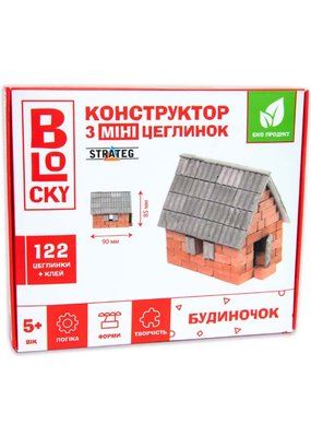Будівельний набір для творчрсті з міні-цеглинок Strateg BLOCKY Будиночок (31023) 1023075 фото